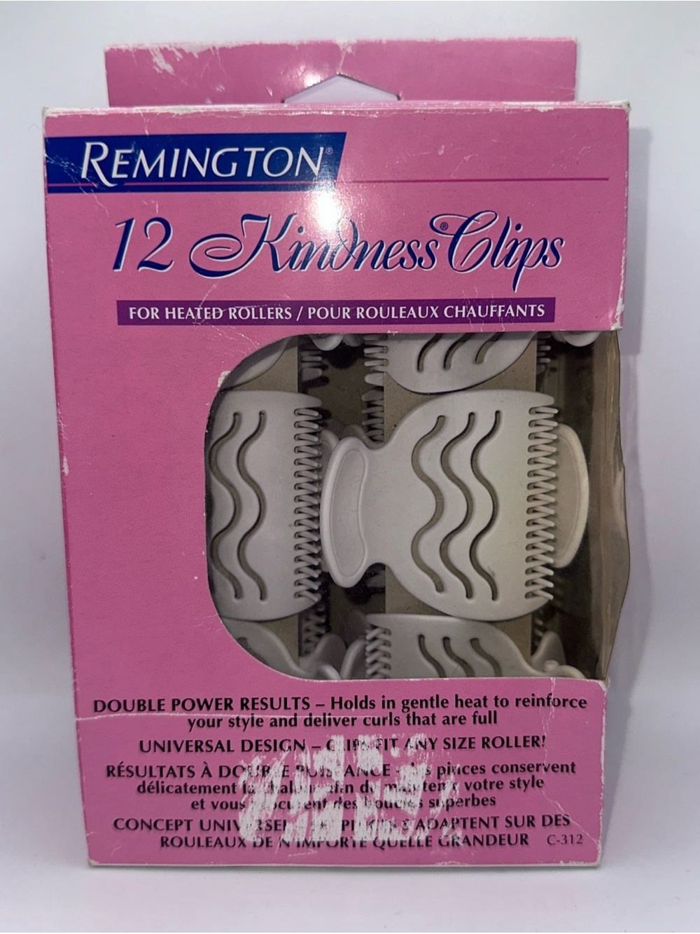 Remington Pink Box with Pale Gray Hair Clips